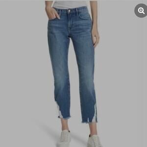 Frame Denim Le Boy High Rise Straight Leg Distressed Jeans size 25